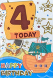 4 Boy Birthday - Pirate Ship With Orange Flag
