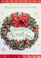 Granddaughter Christmas - Traditional Wreath Wonderful
