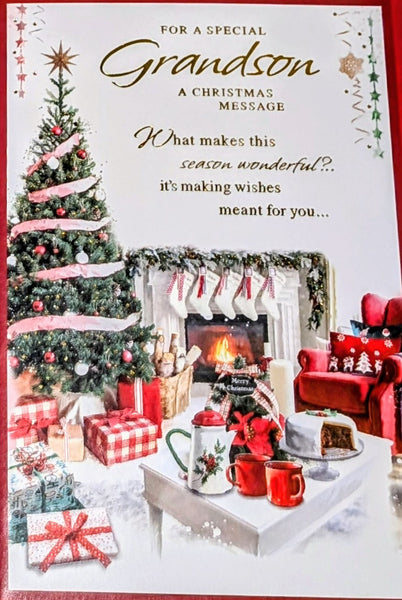 Grandson Christmas - Traditional Living Room Words