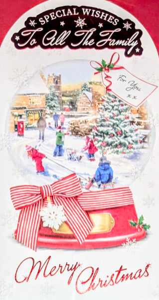 To All The Family Christmas - Slim Snow Globe