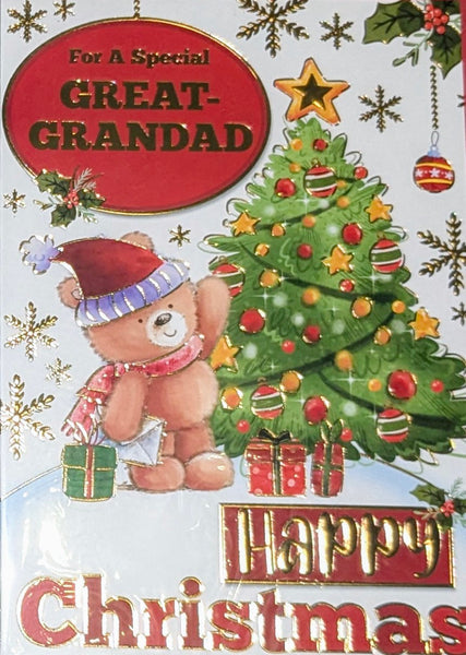 Great Grandad Christmas - Cute Bear With Tree