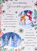 Granddaughter Christmas - Large Snowman & Deer