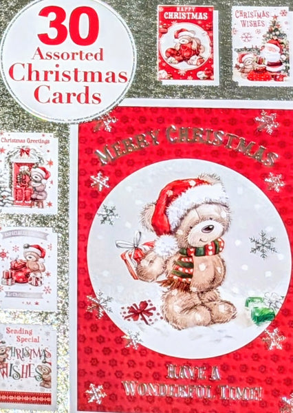 Box Of 30 Christmas Cards - Cute