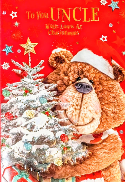 Uncle Christmas - Cute Bear With Tree