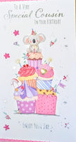 Cousin Birthday - Slim Cute Koala & Cupcakes