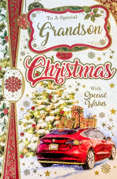 Grandson Christmas - Traditional Car & Tree