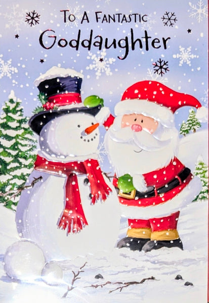 Goddaughter Christmas - Santa & Snowman