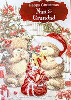 Nan & Grandad Christmas - Cute Bears With Gifts