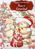 Nan & Grandad Christmas - Cute Bears With Gifts