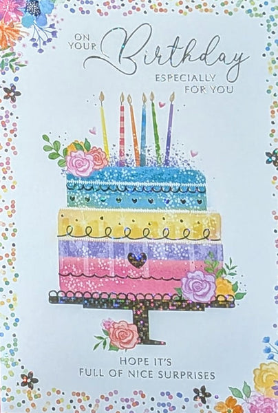 Open Female Birthday - Cake & Candles
