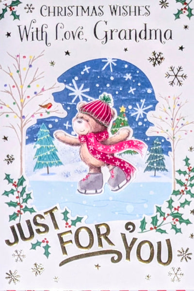Grandma Christmas - Cute Bear Skating