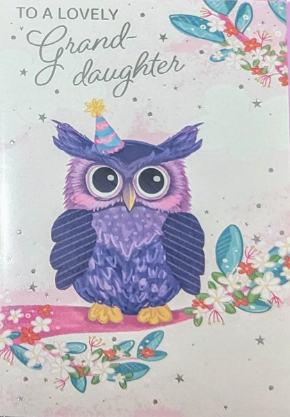 Granddaughter Birthday - Cute Purple Owl