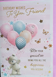 Friend Birthday - Cute Bear and Balloons