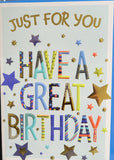 Open Male Birthday - pale blue