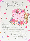 One I Love Birthday - Large Cute Cake & Words