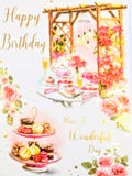 Open Female Birthday - Traditional Trellis & Cake
