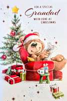 Grandad Christmas - Cute Bear In Chair