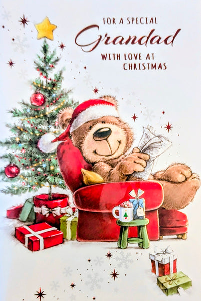 Grandad Christmas - Cute Bear In Chair