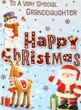 Granddaughter Christmas - Santa & Friends Happy