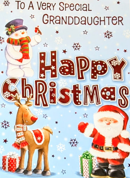 Granddaughter Christmas - Santa & Friends Happy