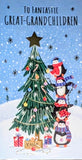 Great Grandchildren Christmas -  Slim Penguins & Tree