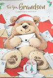 Grandson Christmas - Large  Bear with envelope