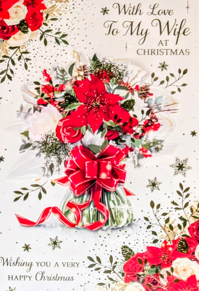 Wife Christmas - Large Bouquet & Bow