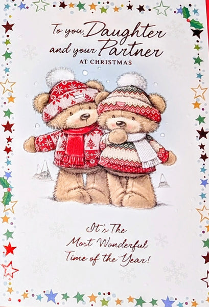 Daughter & Partner Christmas - Cute Bears With Jumpers
