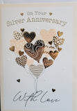 Silver Anniversary - Hearts Balloons