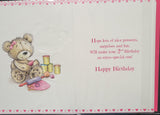 2 Girl Birthday - Bear sitting down
