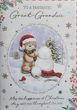 Great Grandson Christmas- Large Cute Snowman