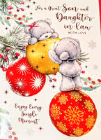 Son & Daughter In Law Christmas - Large Cute Bears & Baubles