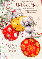 To Both Of You Christmas - Large Cute Bears & Baubles