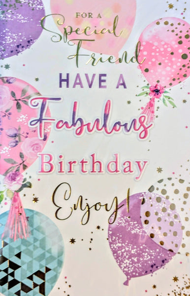 Friend Birthday - Pink & Lilac Balloons