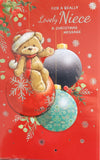 Niece Christmas - Cute Bear On Baubles