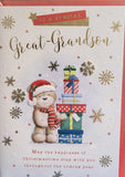 Great Grandson Christmas - Cute Bear With Gift Boxes