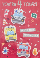 4 Boy Birthday - Cars Red