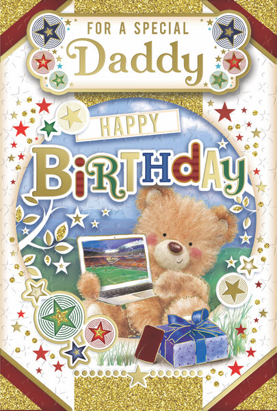 Daddy Birthday - Cute Bear With Laptop