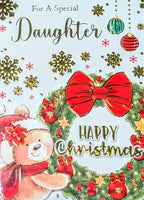 Daughter Christmas - Cute Wreath On Right