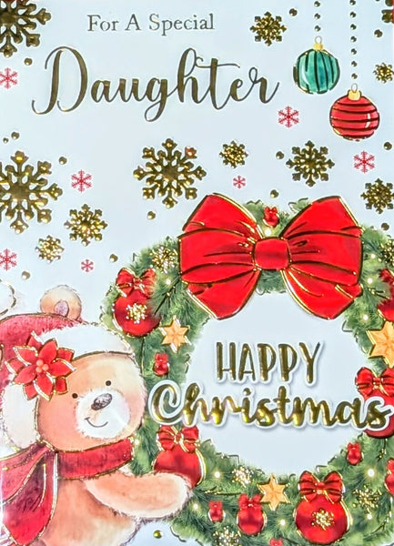 Daughter Christmas - Cute Wreath On Right