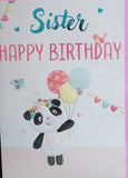 Sister Birthday - Panda and Balloons