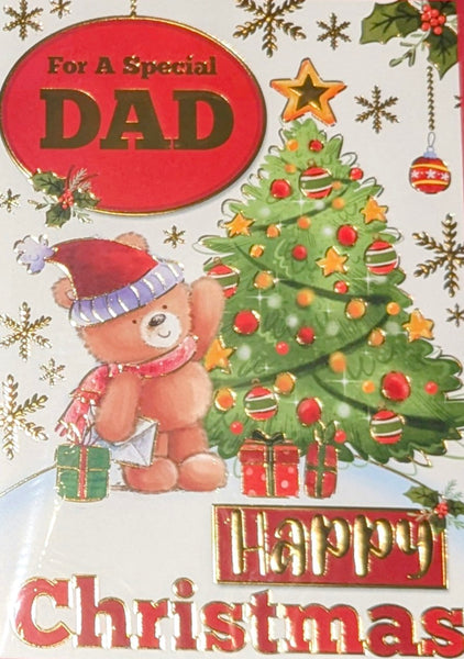 Dad Christmas - Cute Bear With Tree