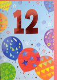 12 Boy Birthday - Blue Balloons