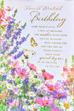 Open Female Birthday - Lilac Flowers & Words