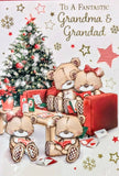 Grandma & Grandad Christmas - Cute Bears On Sofa