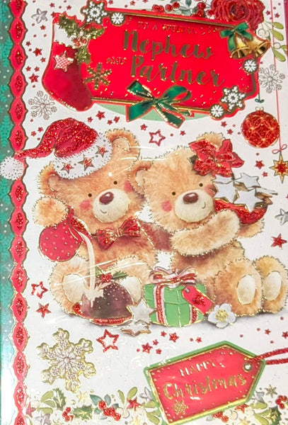 Nephew & Partner Christmas - Cute Bears With Gifts