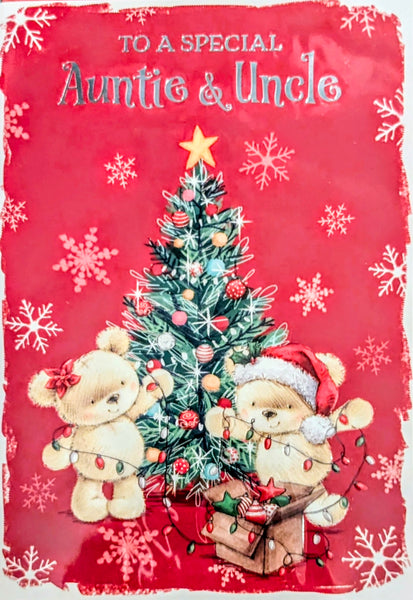 Auntie & Uncle Christmas - Cute Tree Red