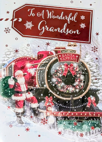 Grandson Christmas - Traditional Train & Santa