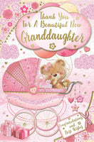 Thank you for a New Granddaughter - Cute Bear In Pram