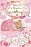 Thank you for a New Granddaughter - Cute Bear In Pram